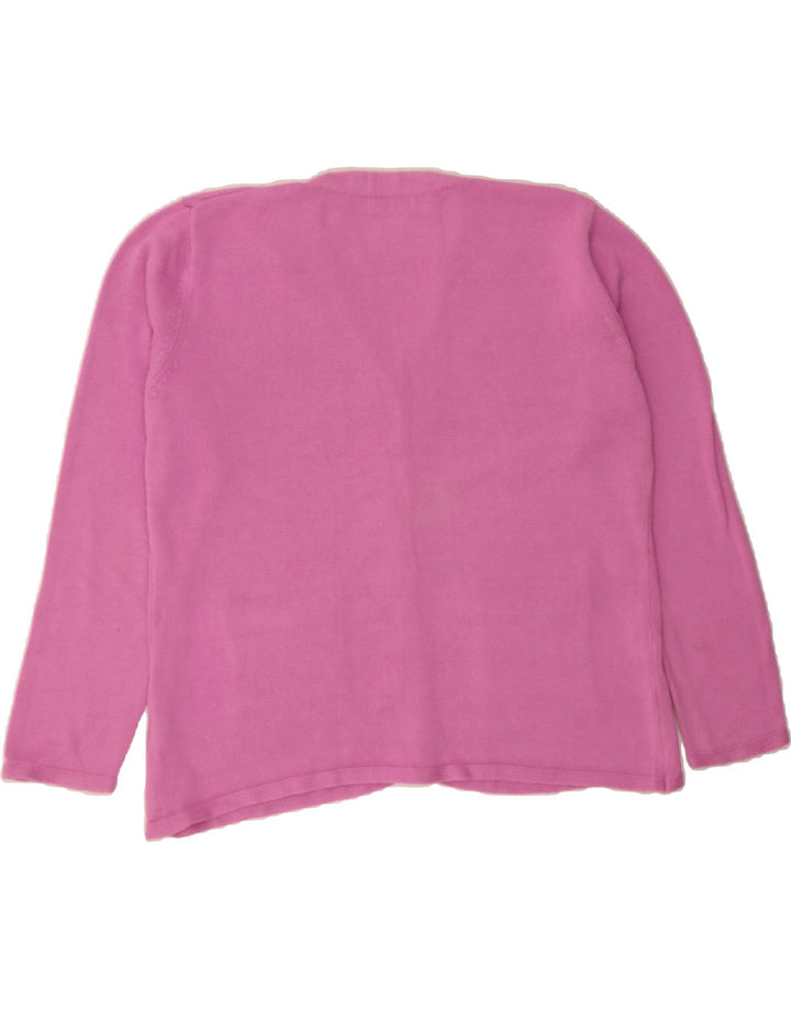PACO Womens Oversized Cardigan Sweater UK 16 Large Pink Cotton Vintage Paco and Second-Hand Paco from Messina Hembry 
