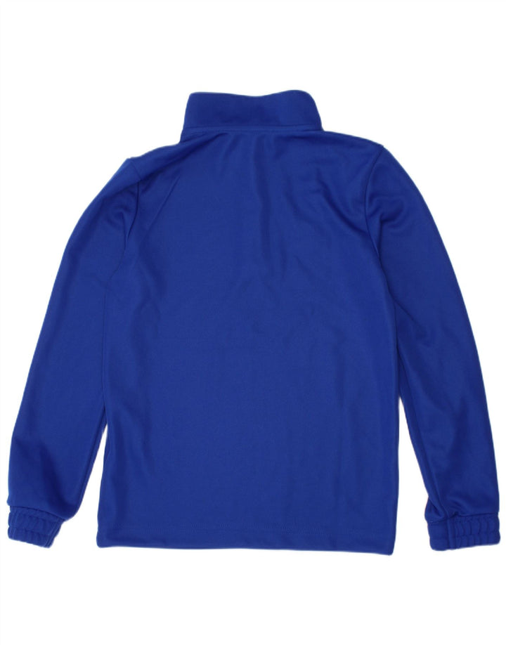 ADIDAS Boys Aeroready Zip Neck Pullover Tracksuit Top 7-8 Years Blue