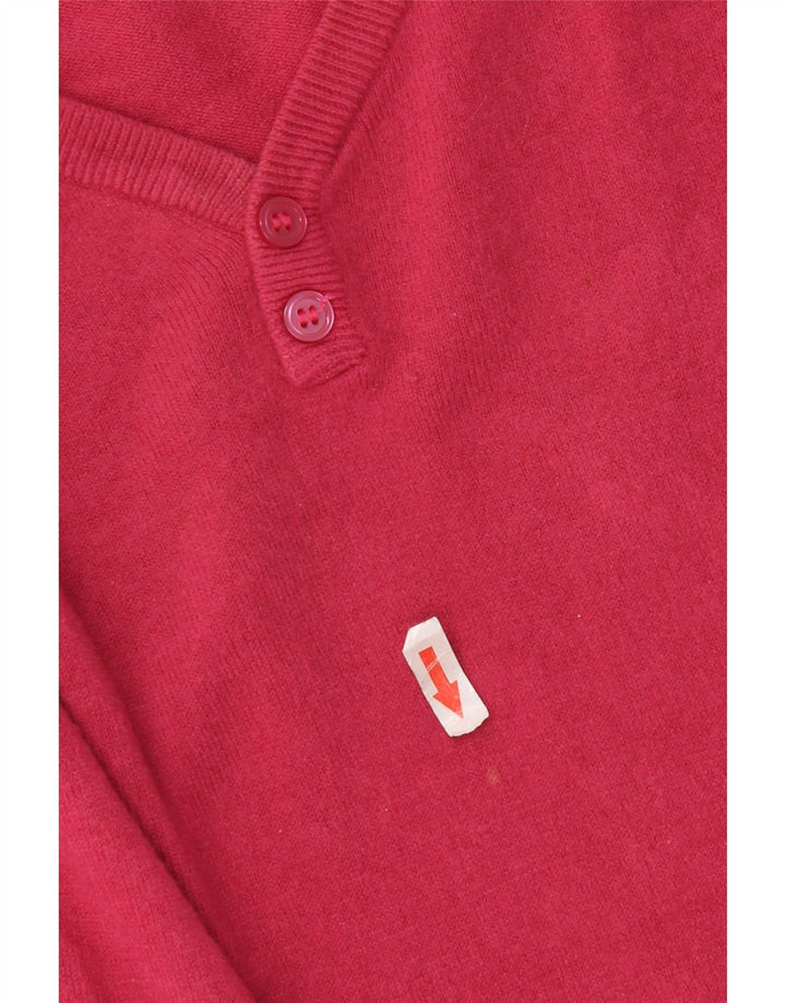 Marks & Spencer Womens V-Neck Jumper Sweater UK 16 Large Pink