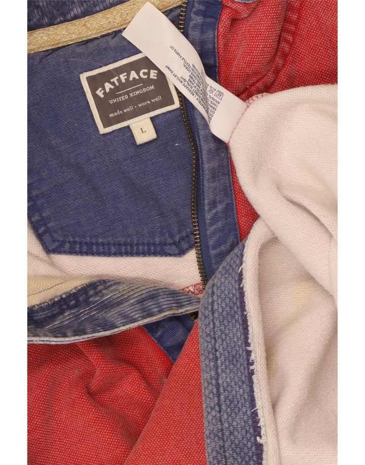 Fat Face Mens Zip Neck Sweatshirt Jumper Large Red Cotton
