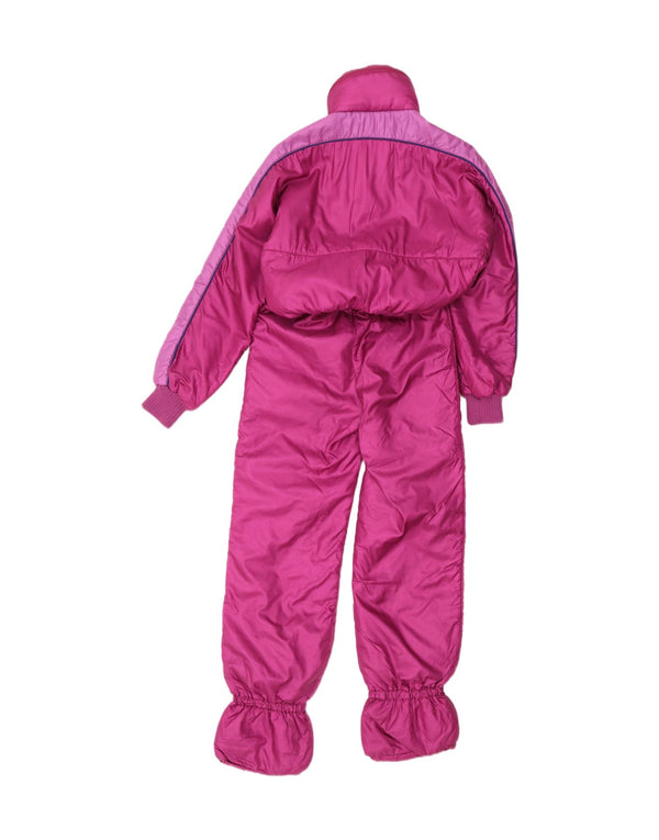 Ellesse Girls Ski Jumpsuit 11-12 Years Pink Colourblock Nylon Retro