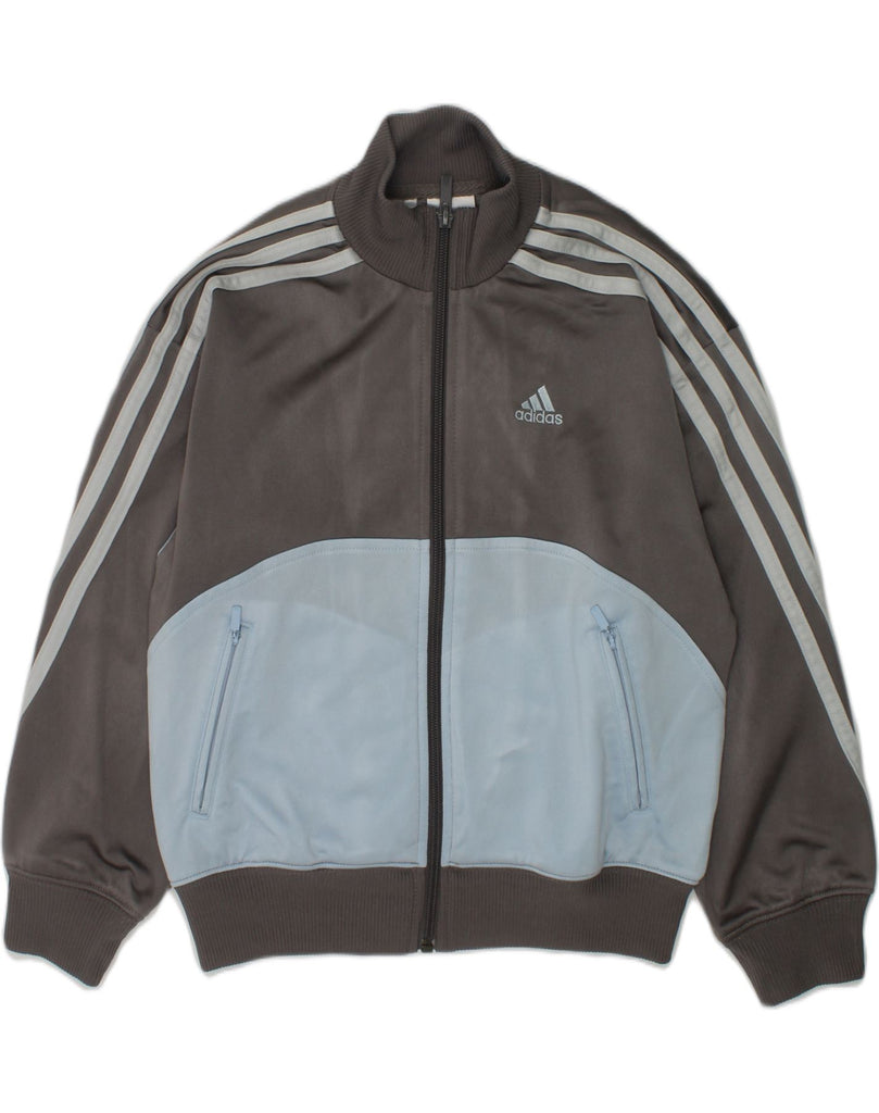 ADIDAS Boys Tracksuit Top Jacket 7-8 Years Grey Colourblock Polyester | Vintage Adidas | Thrift | Second-Hand Adidas | Used Clothing | Messina Hembry 