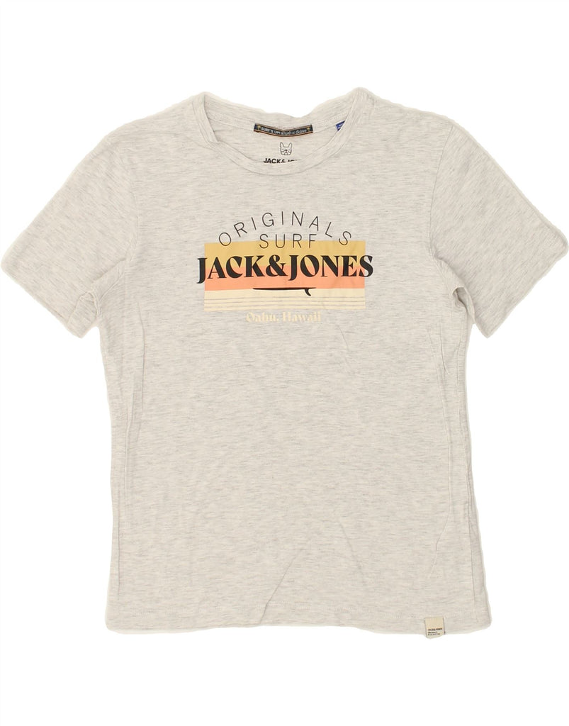 JACK & JONES Boys Graphic T-Shirt Top 9-10 Years Grey Cotton | Vintage Jack & Jones | Thrift | Second-Hand Jack & Jones | Used Clothing | Messina Hembry 