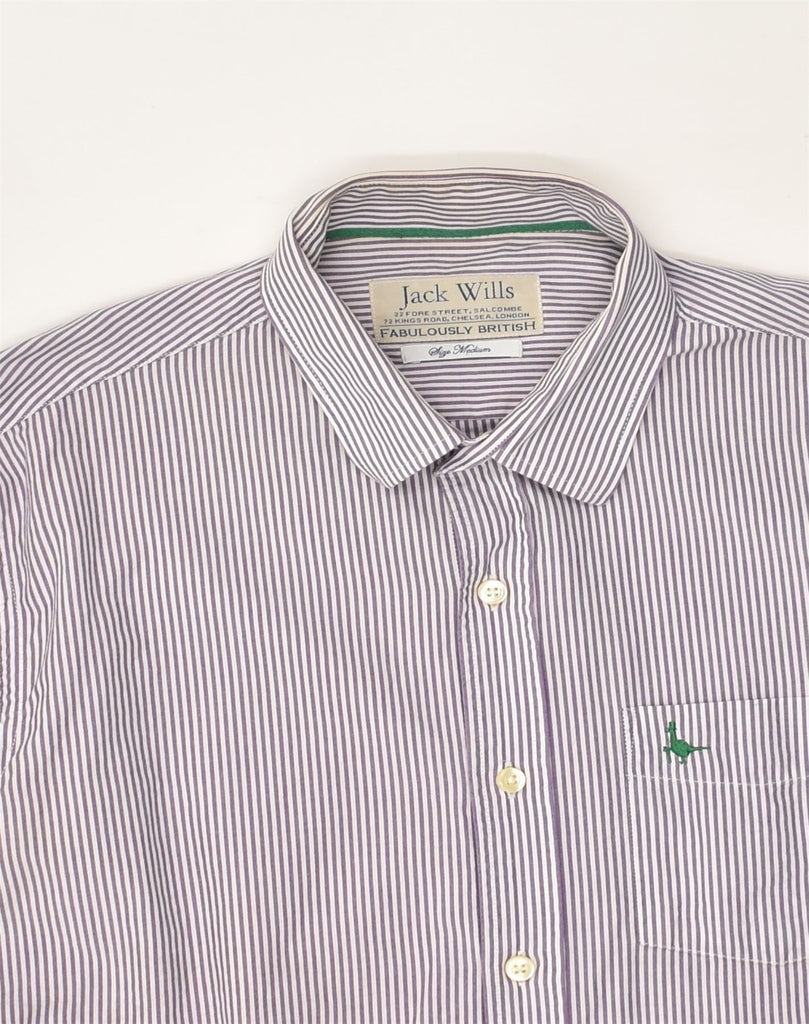 JACK WILLS Mens Shirt Medium Grey Pinstripe Cotton | Vintage Jack Wills | Thrift | Second-Hand Jack Wills | Used Clothing | Messina Hembry 