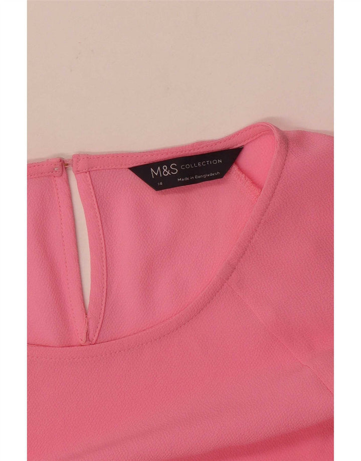 Marks & Spencer Womens Blouse Top UK 14 Large Pink