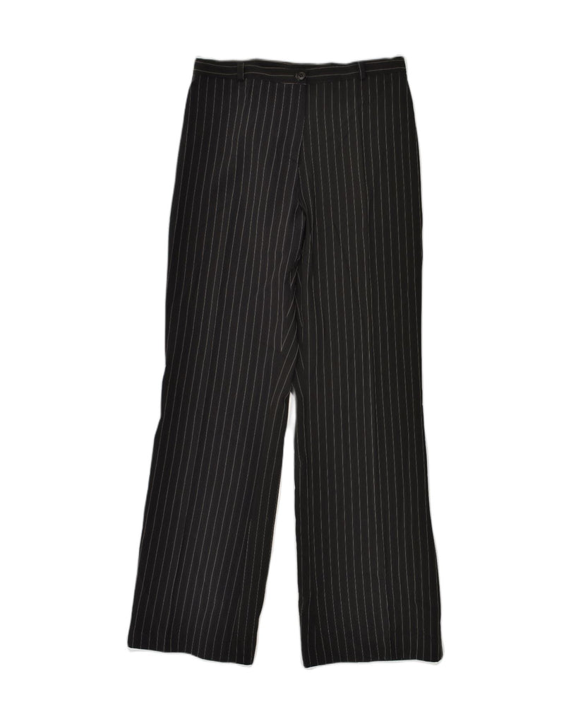 VINTAGE Womens Straight Casual Trousers IT 46 Large W30 L29 Black Striped | Vintage Vintage | Thrift | Second-Hand Vintage | Used Clothing | Messina Hembry 