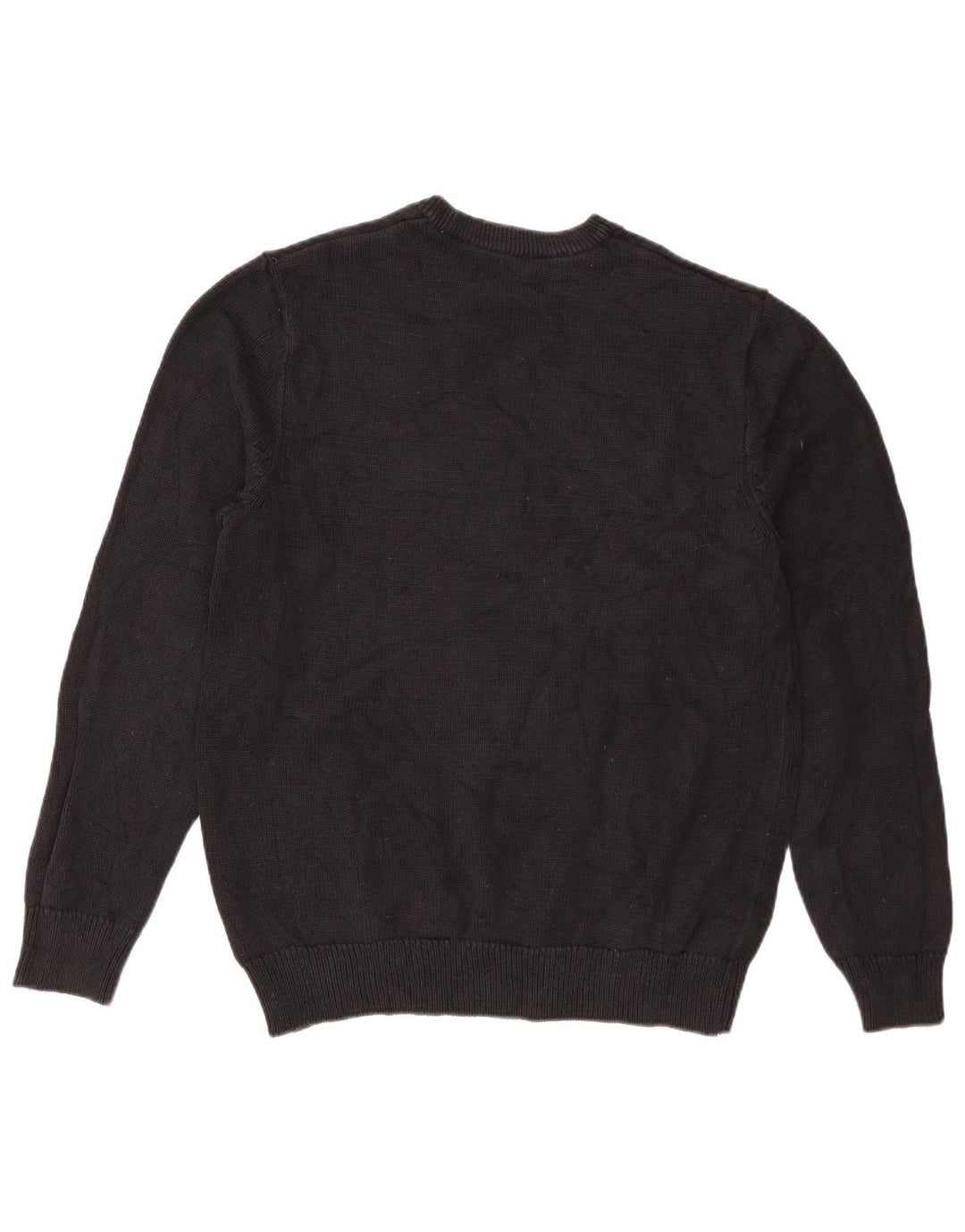 Chaps Mens Crew Neck Jumper Sweater Medium Black Cotton