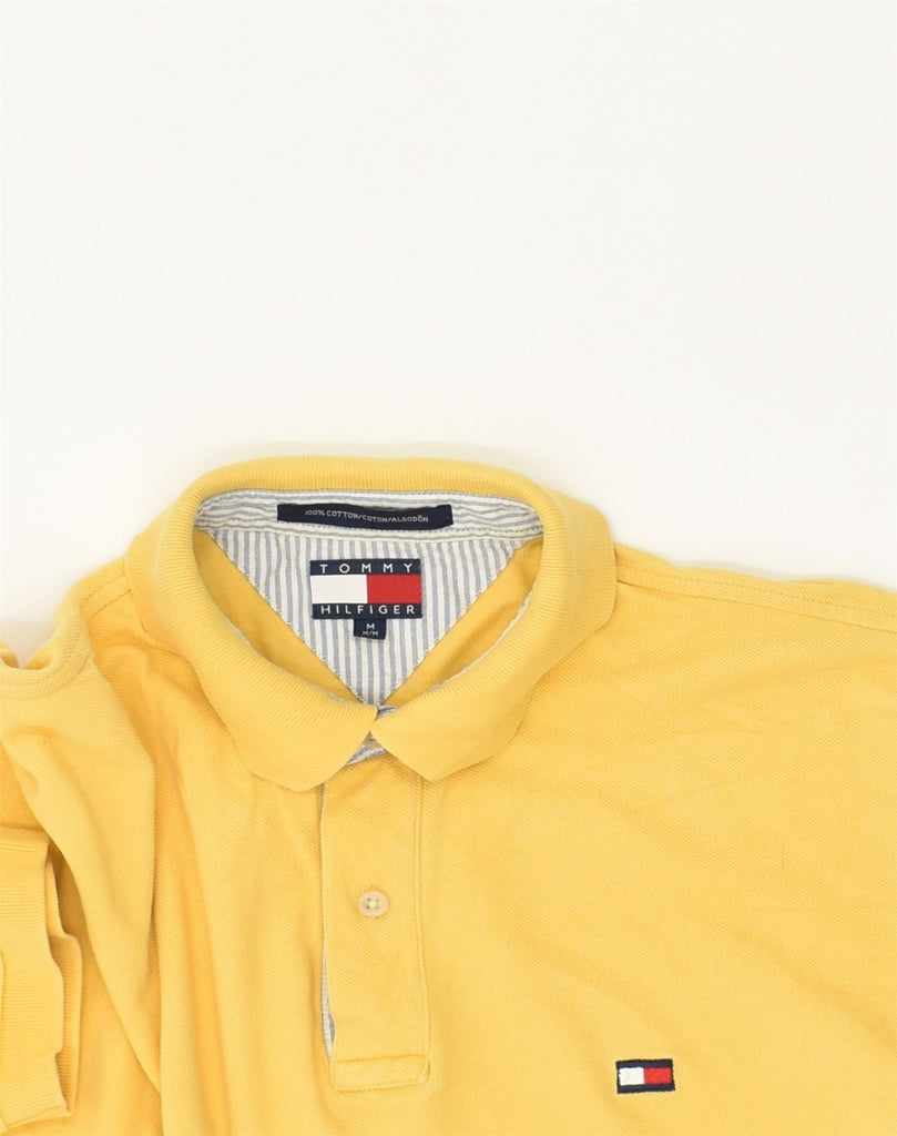 TOMMY HILFIGER Mens Polo Shirt Medium Yellow Cotton | Vintage Tommy Hilfiger | Thrift | Second-Hand Tommy Hilfiger | Used Clothing | Messina Hembry 