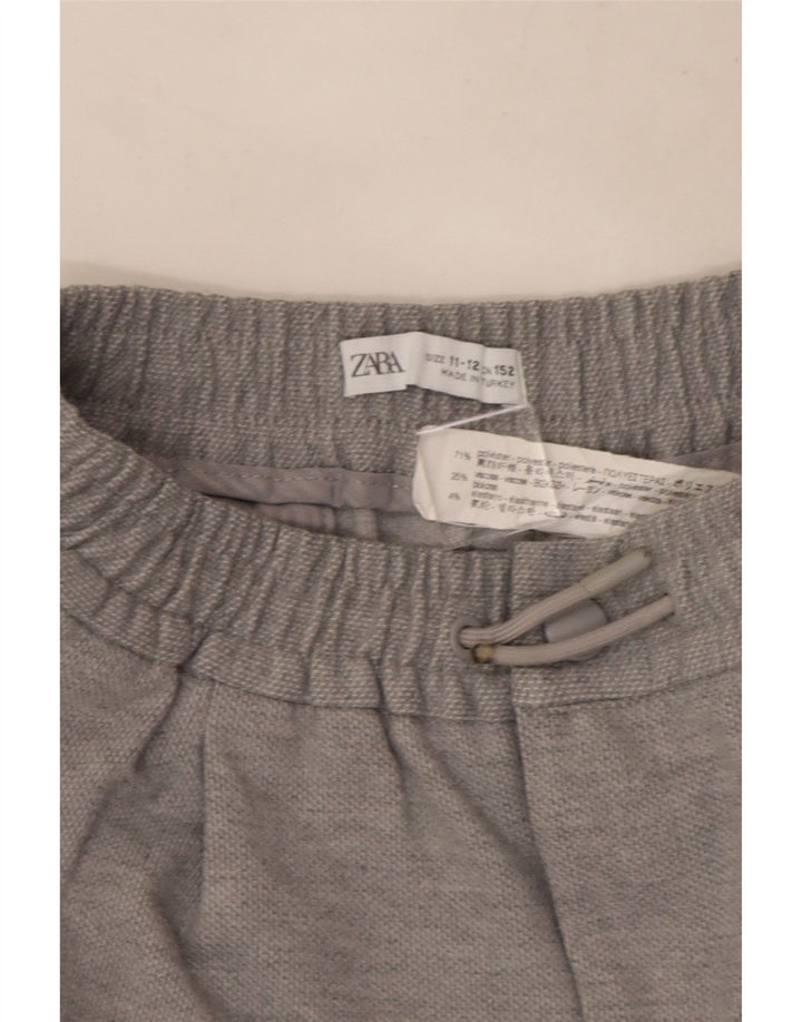 Zara Boys Straight Chino Trousers 11-12 Years W24 L24 Grey Polyester