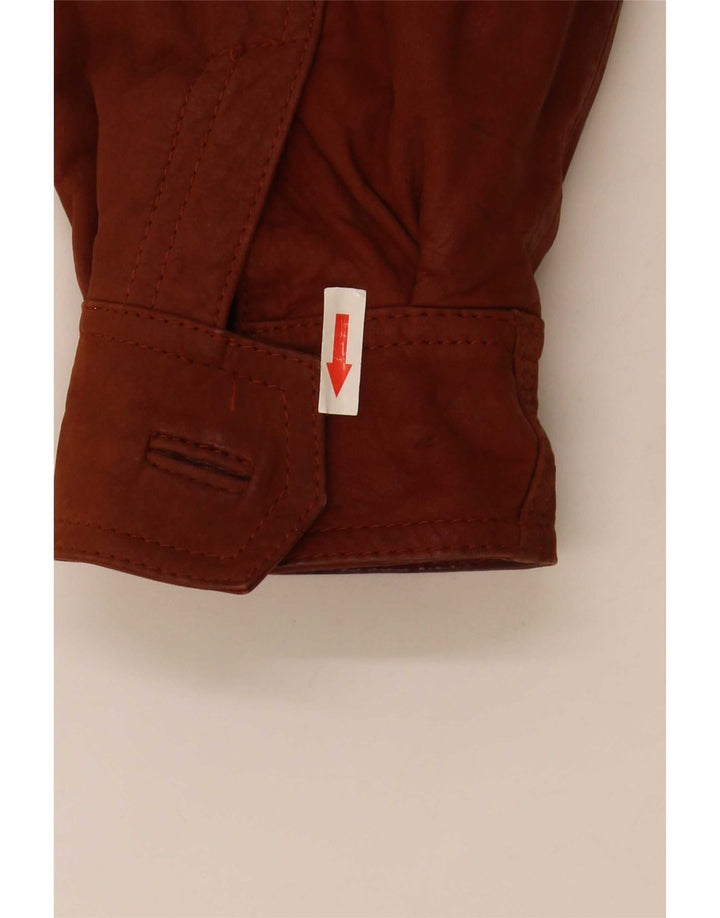 Vintage Mens Leather Jacket IT 46 Small Brown