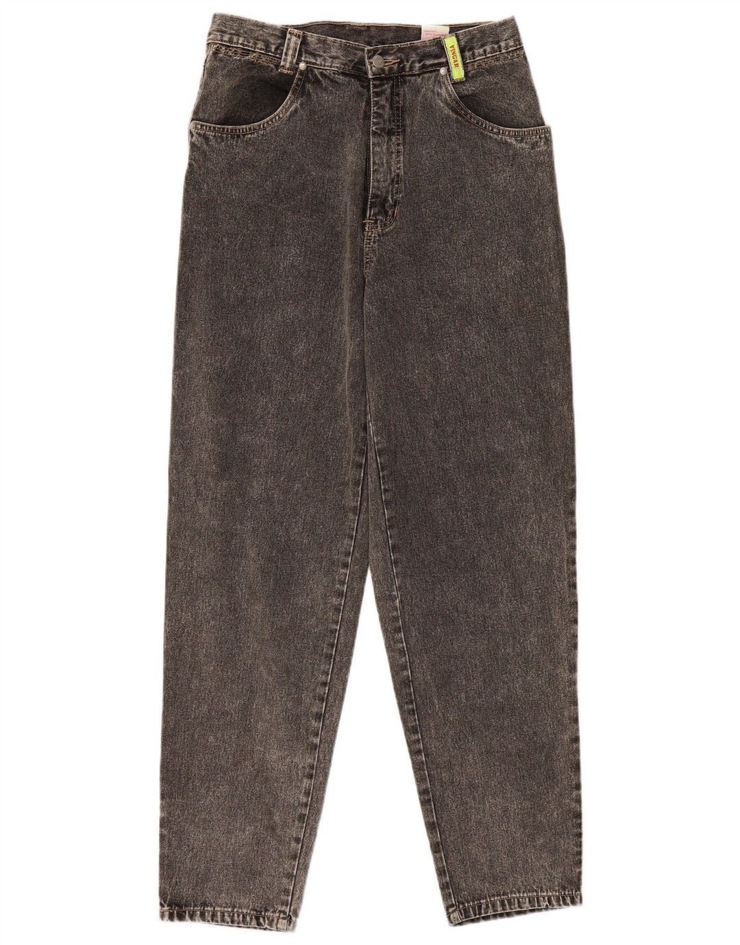 Vingar Womens High Waist Tapered Jeans W32 L32 Grey Cotton