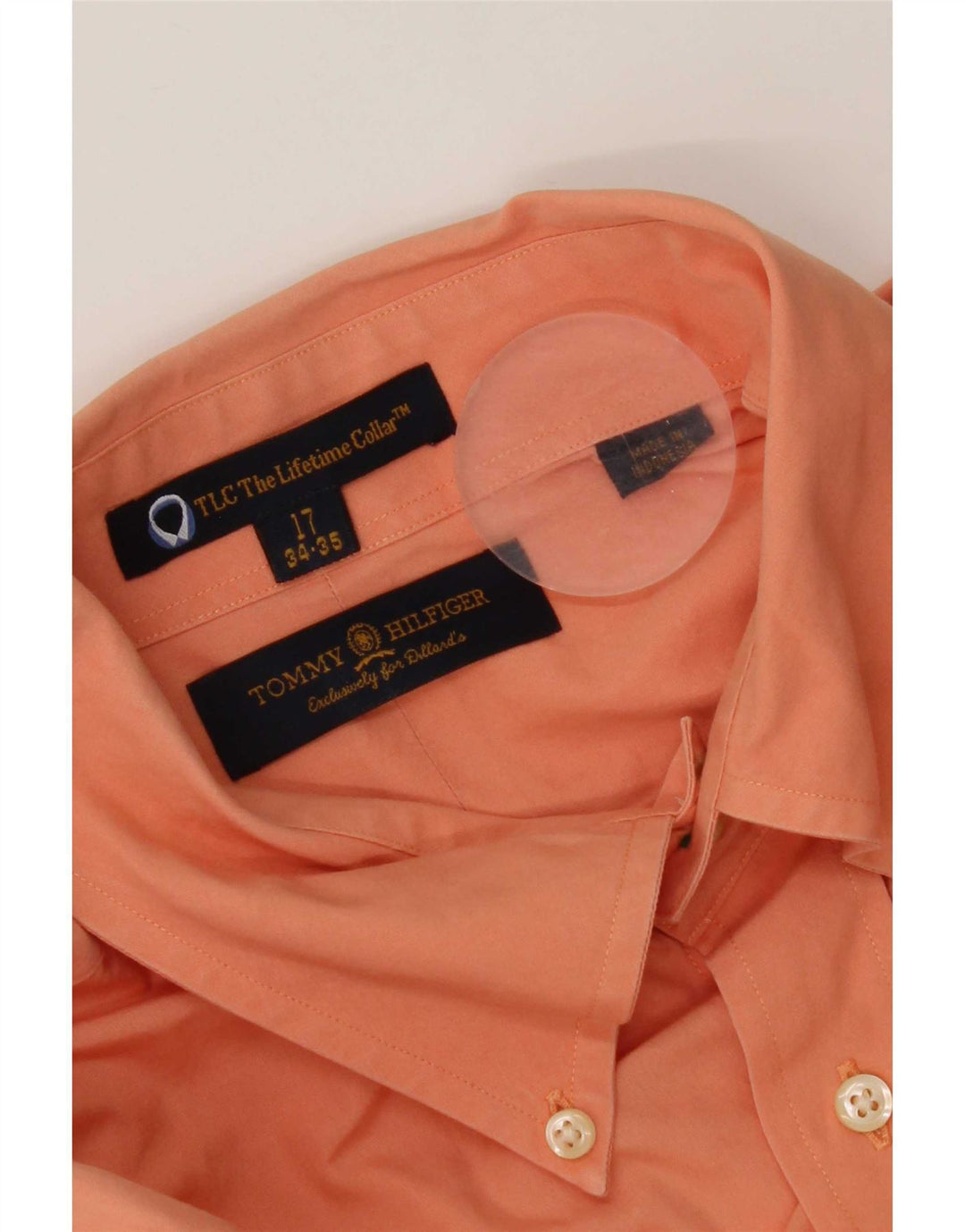 Tommy Hilfiger Mens Tall Shirt Size 17 XL Orange