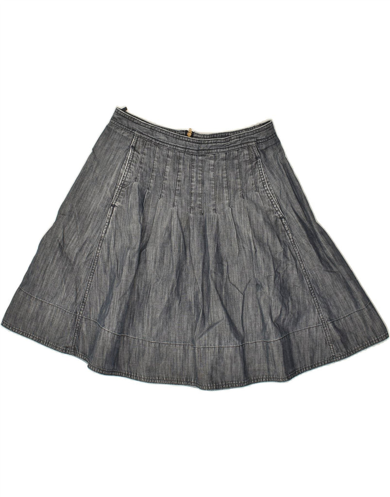 BENETTON Womens Pleated Denim Skirt W28 Medium  Grey | Vintage Benetton | Thrift | Second-Hand Benetton | Used Clothing | Messina Hembry 