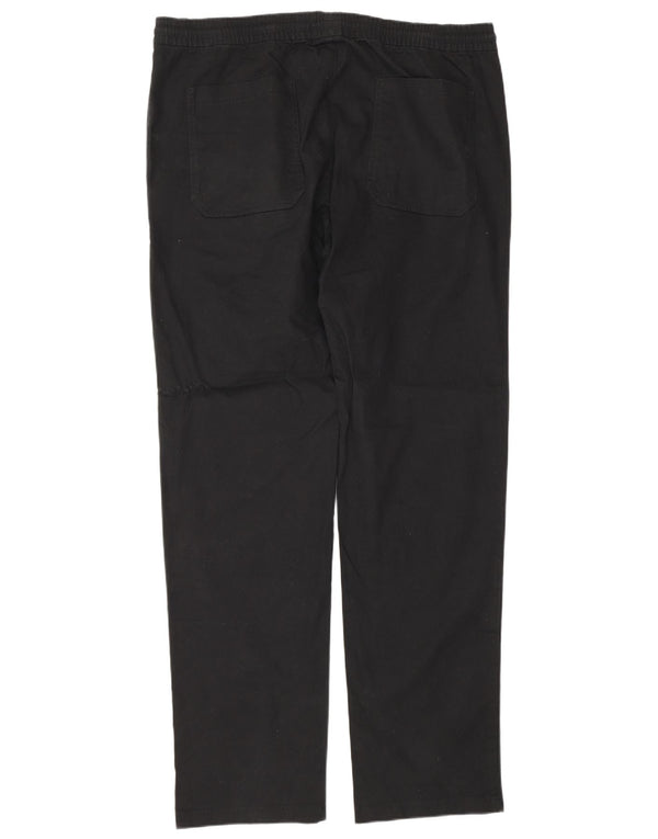 Marks & Spencer Mens Straight Chino Trousers W38 L33 Black Cotton