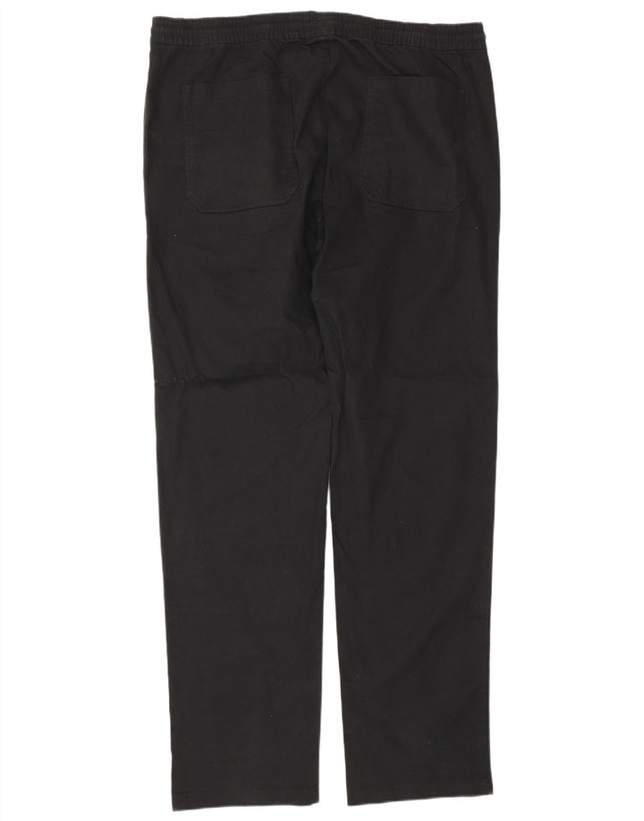 Marks & Spencer Mens Straight Chino Trousers W38 L33 Black Cotton