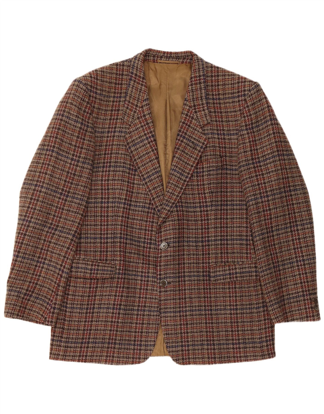 INCOM Mens Uomo 2 Button Blazer Jacket UK 40 Large Brown Houndstooth