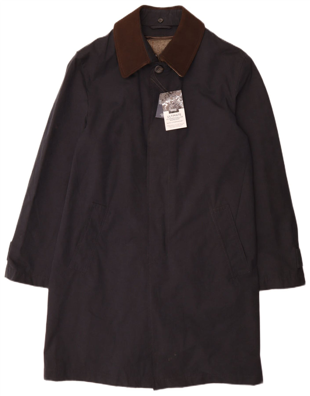 Marks & Spencer Mens Windbreaker Coat UK 36 Small Navy Blue Classic