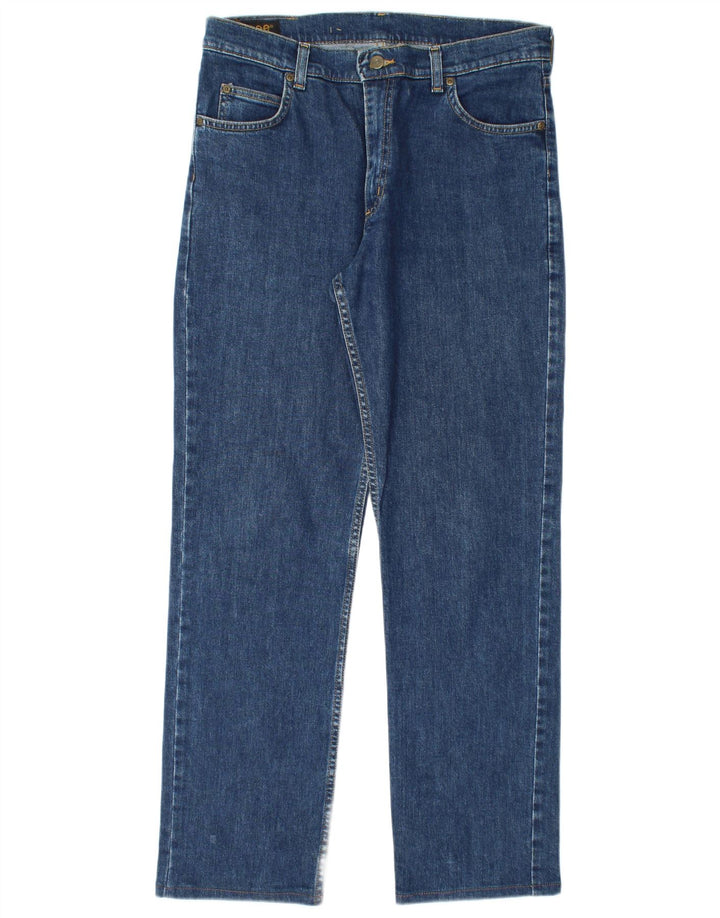 Lee Mens Brooklyn Straight Jeans W34 L31 Blue Cotton