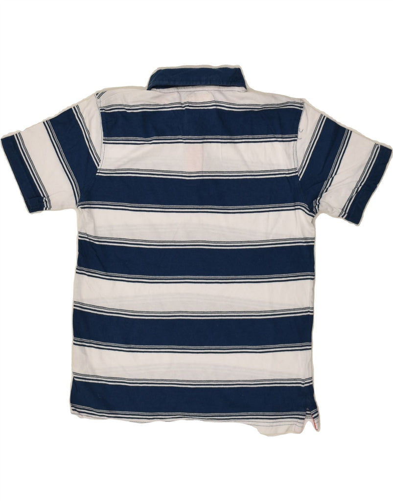 WRANGLER Boys Polo Shirt 10-11 Years Large Blue Striped Cotton | Vintage Wrangler | Thrift | Second-Hand Wrangler | Used Clothing | Messina Hembry 