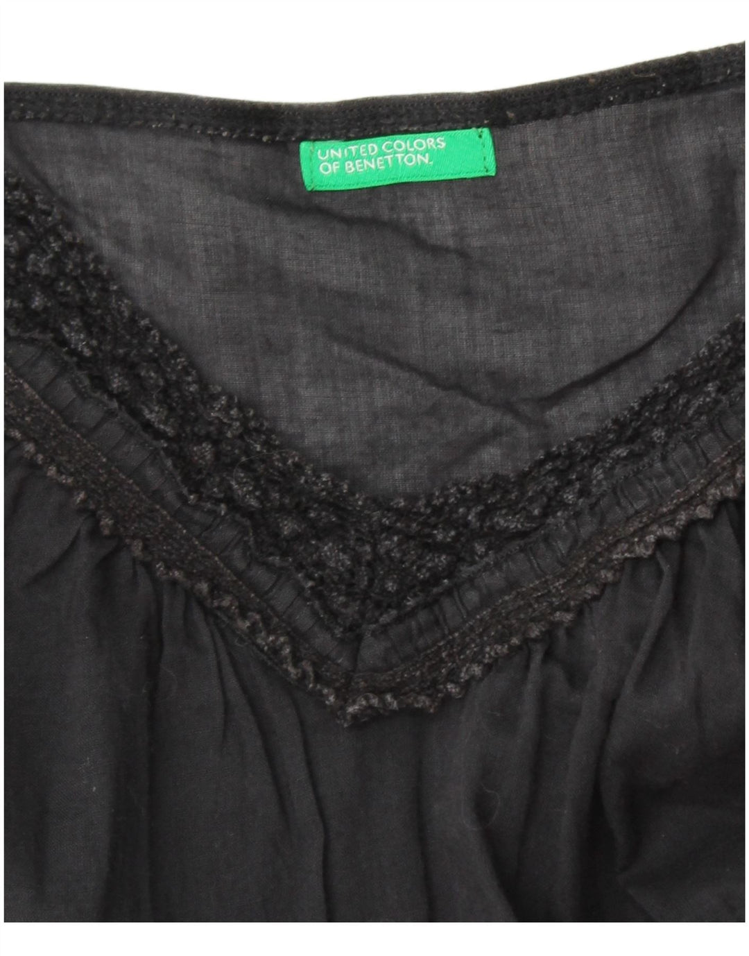 BENETTON Womens Cami Top UK 10 Small Black