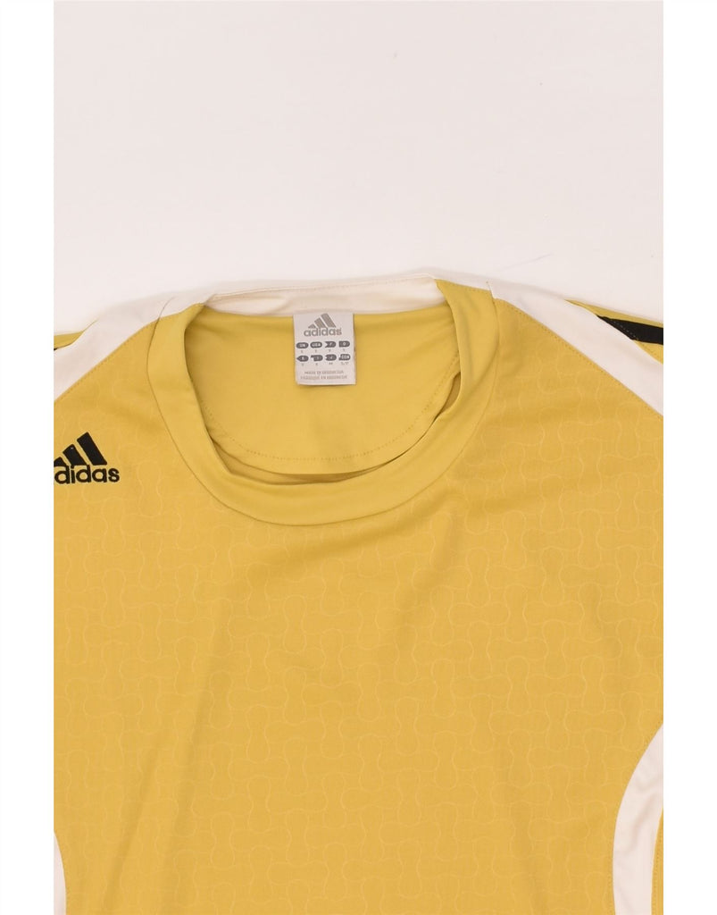 ADIDAS Mens T-Shirt Top Small Yellow Polyester | Vintage Adidas | Thrift | Second-Hand Adidas | Used Clothing | Messina Hembry 