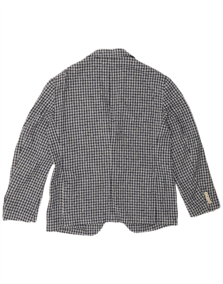 Fradi Mens 2 Button Blazer Jacket IT 54 2XL Grey Check Cotton