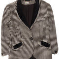 Egoiste Womens Blazer Jacket UK 14 Medium Black Houndstooth Classic