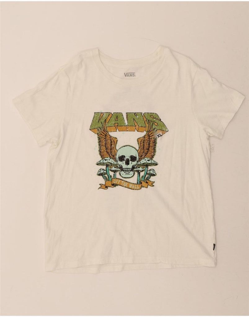 VANS Womens Graphic T-Shirt Top UK 18 XL White Cotton Vintage Vans and Second-Hand Vans from Messina Hembry 