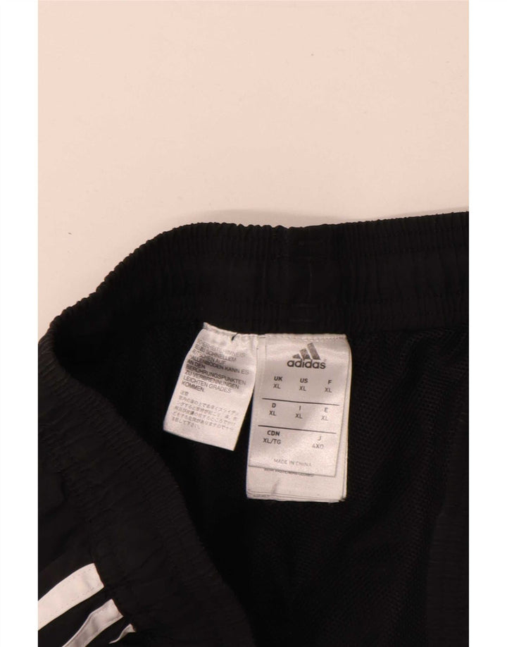Adidas Mens Tracksuit Trousers Joggers XL Black Colourblock Polyester