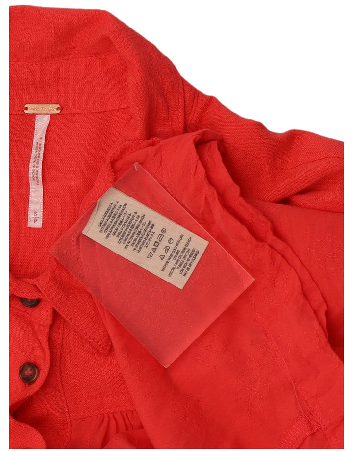 Vintage Womens Oversized Pullover Shirt Dress UK 10 Small Red Spandex