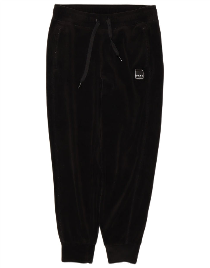 DKNY Womens Tracksuit Trousers Joggers UK 6 XS Black Polyester