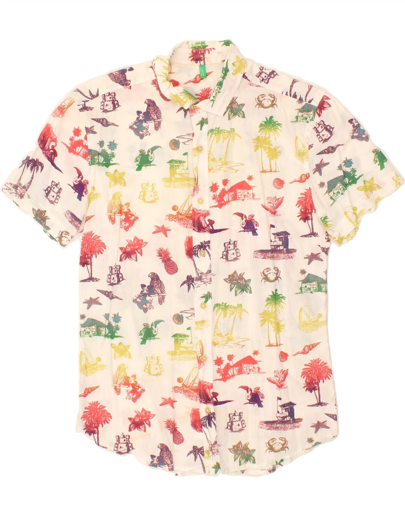 BENETTON Mens Abstract Pattern Short Sleeve Shirt Small Multicoloured Vintage Benetton and Second-Hand Benetton from Messina Hembry 