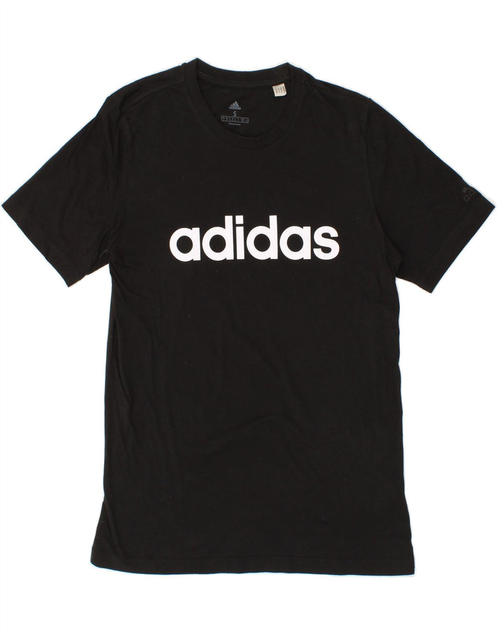 ADIDAS Mens Graphic T-Shirt Top Small Black Cotton Vintage Adidas and Second-Hand Adidas from Messina Hembry 