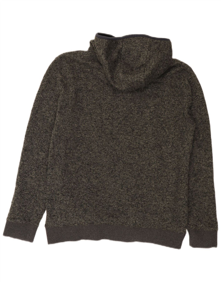 Quiksilver Mens Zip Hoodie Sweater Large Grey Colourblock Polyester