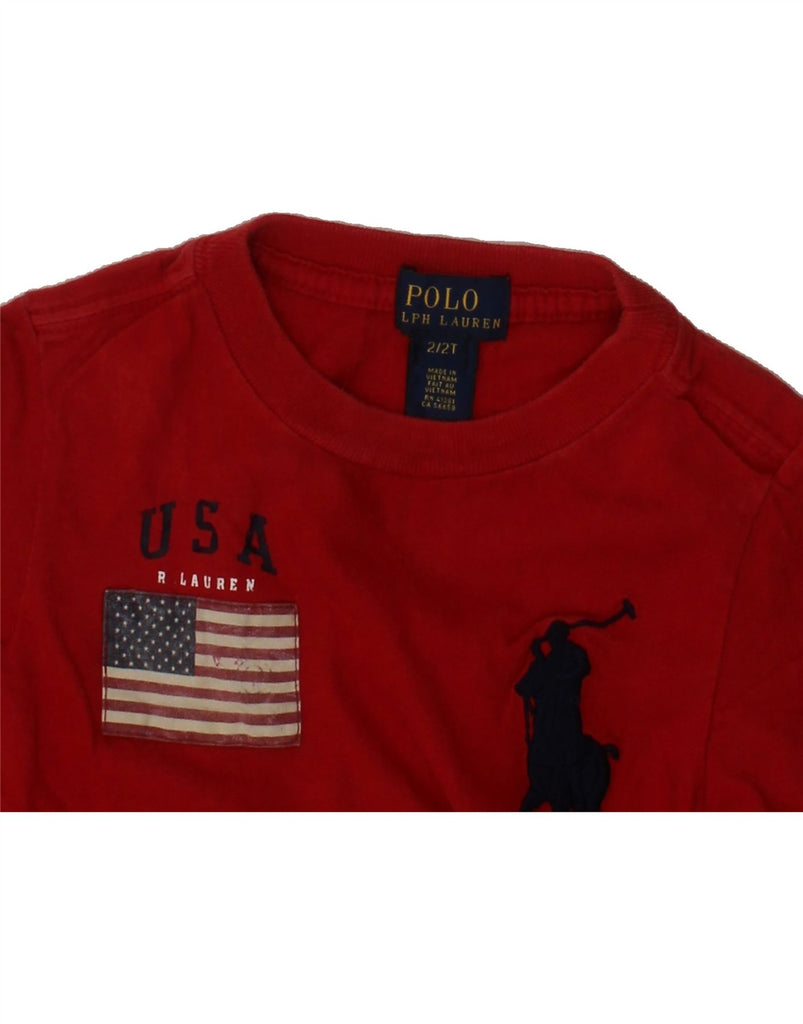 POLO RALPH LAUREN Baby Boys Graphic T-Shirt Top 18-24 Months Red USA Vintage Polo Ralph Lauren and Second-Hand Polo Ralph Lauren from Messina Hembry 