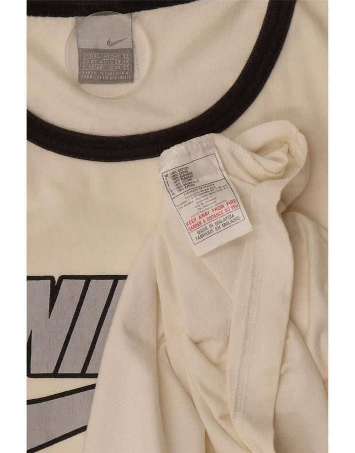 NIKE Mens Graphic Vest Top UK 46/47 XL Off White Cotton