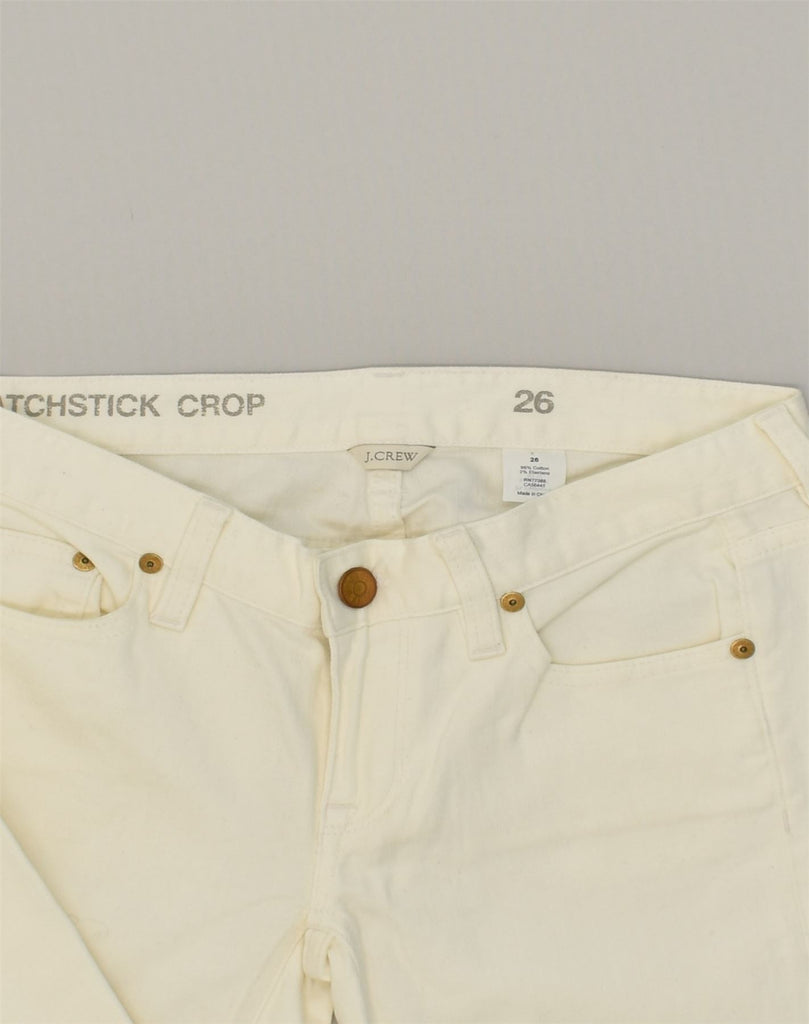 J. CREW Womens Cropped Skinny Jeans W26 L26 White Cotton | Vintage J. Crew | Thrift | Second-Hand J. Crew | Used Clothing | Messina Hembry 