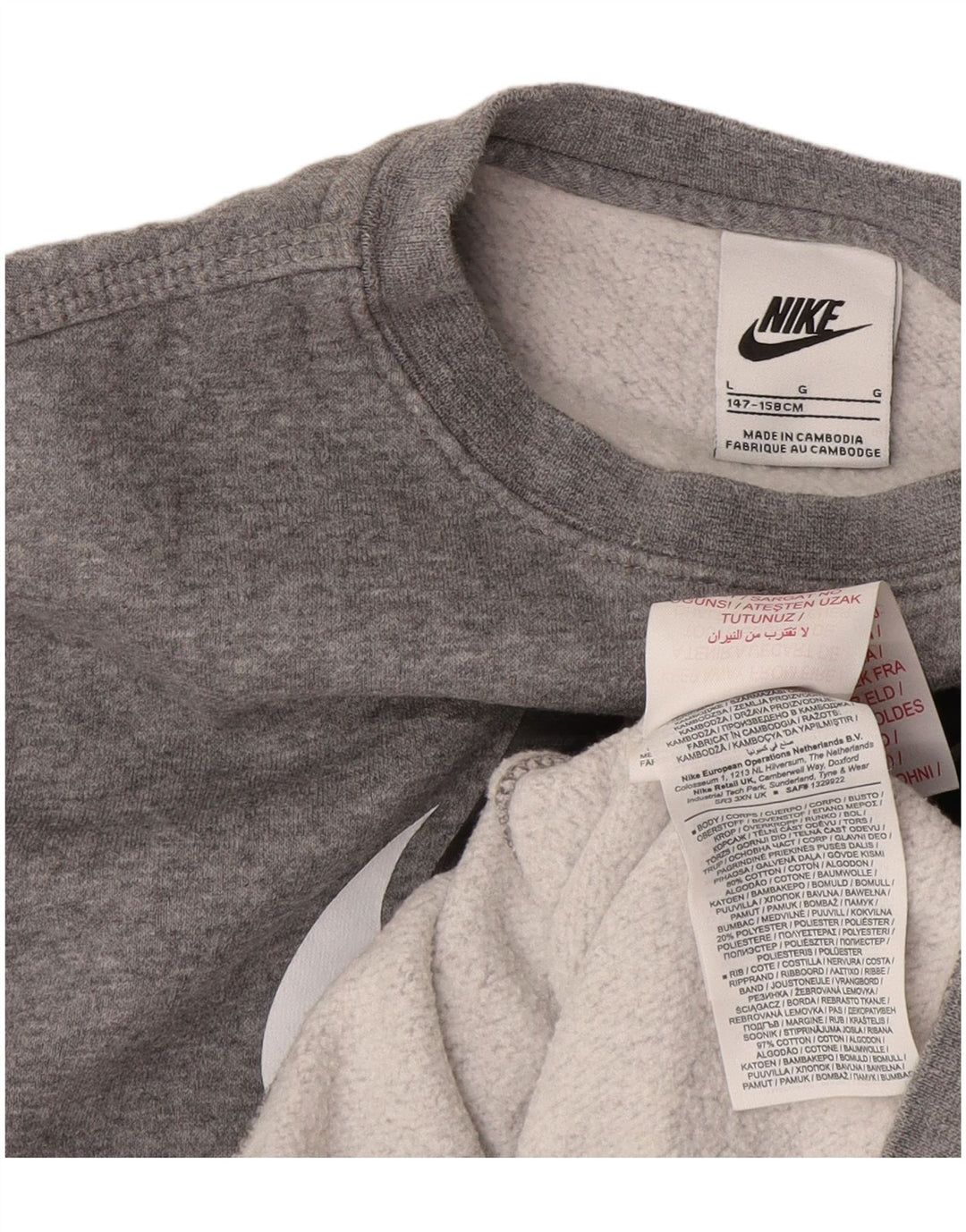 Nike Boys Graphic Sweatshirt Jumper 12-13 Years Large Grey Cotton