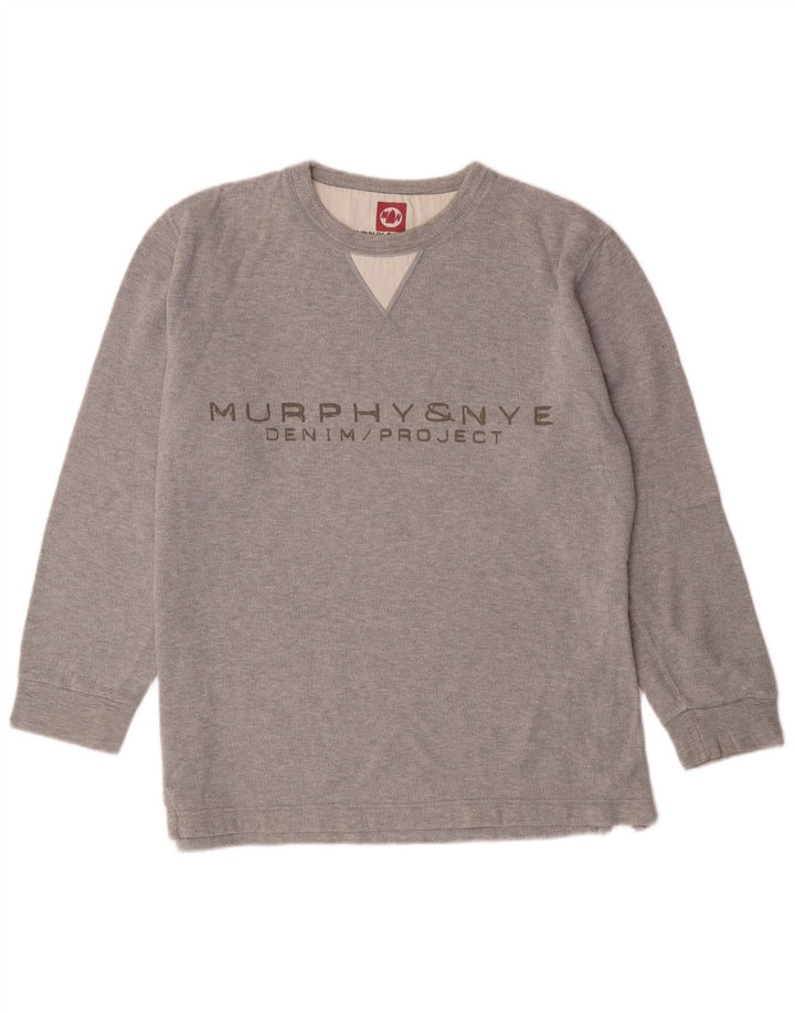 Murphy & Nye Mens Graphic Sweatshirt Jumper Medium Grey Cotton