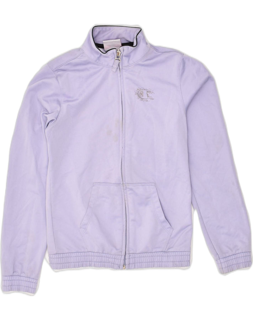 CHAMPION Girls Tracksuit Top Jacket 9-10 Years Medium Purple Polyester | Vintage Champion | Thrift | Second-Hand Champion | Used Clothing | Messina Hembry 