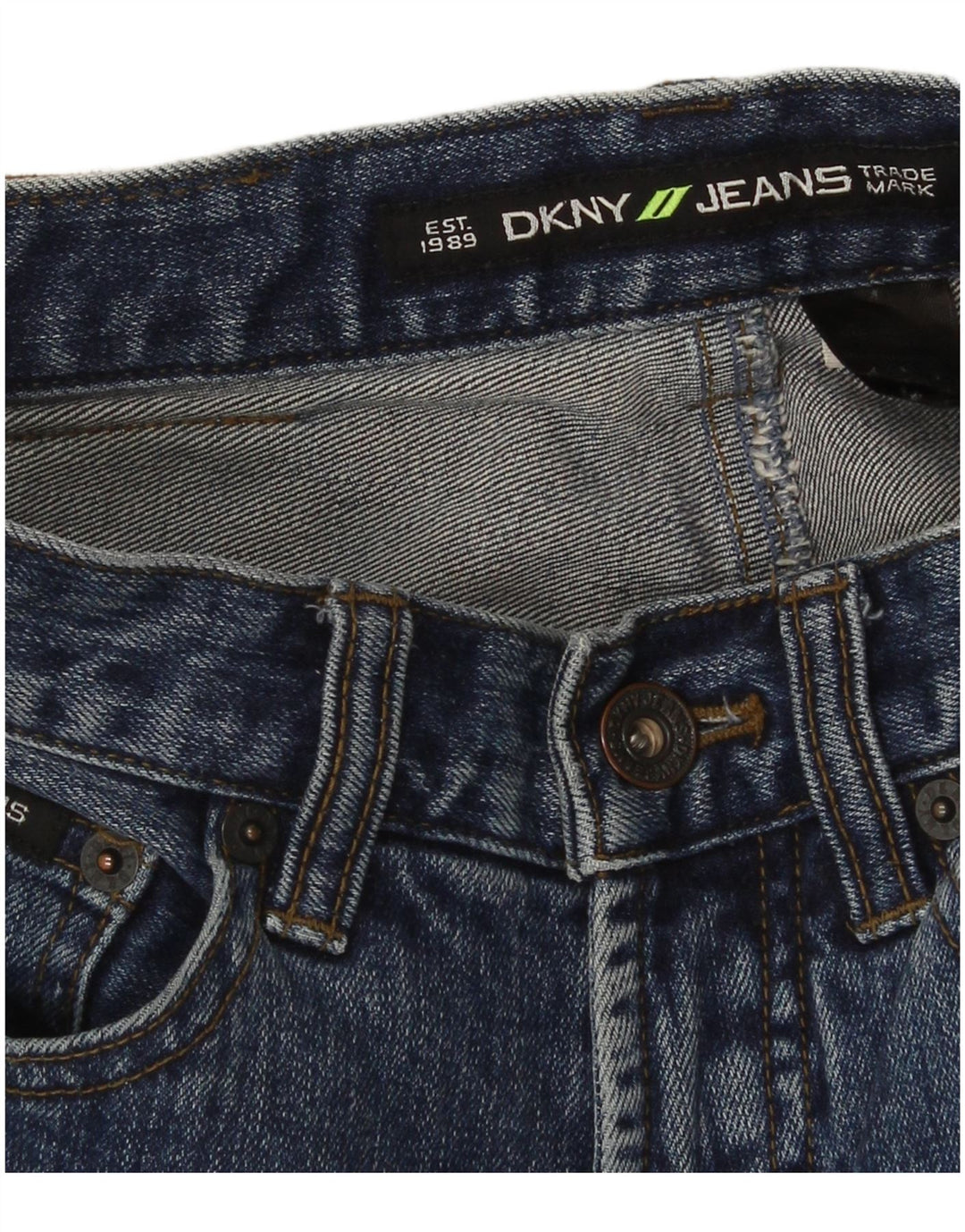Dkny Womens Tapered Jeans W28 L30 Navy Blue