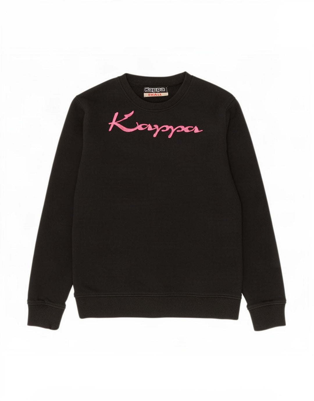 Kappa Mens Graphic Sweatshirt Jumper Small Black Cotton