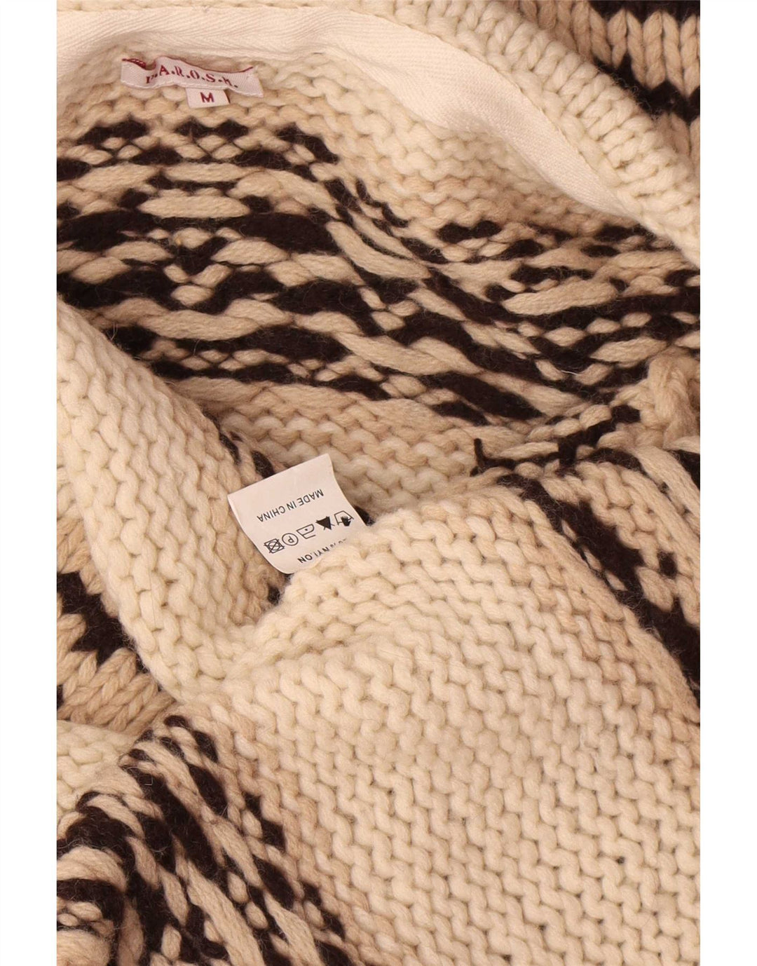 Parosh Womens Longline Cardigan Sweater UK 14 Medium Off White Fair Isle