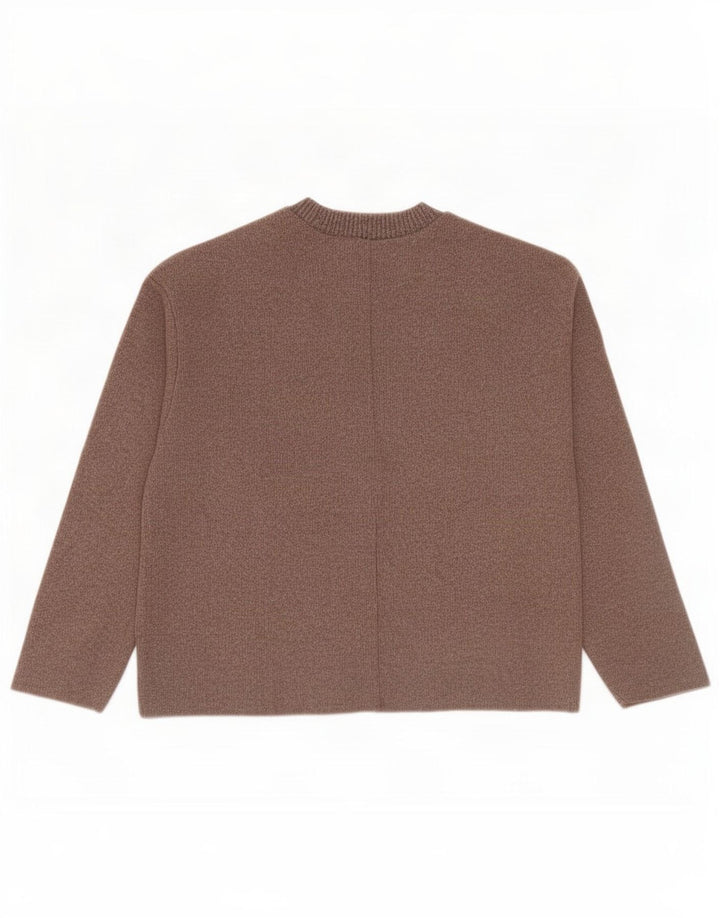 Zara Womens Blouse Top UK 14 Medium Brown Polyester