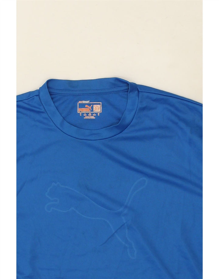 PUMA Mens Graphic T-Shirt Top XL Blue Vintage Puma and Second-Hand Puma from Messina Hembry 