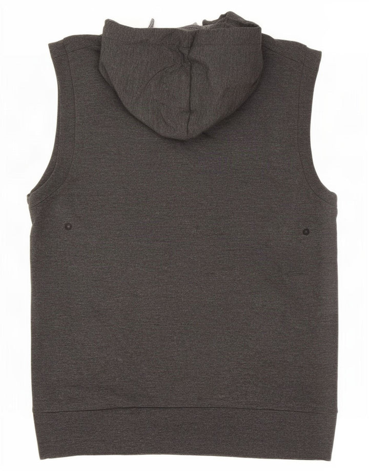 Superdry Mens Sleeveless Hoodie Jumper Small Grey Polyester