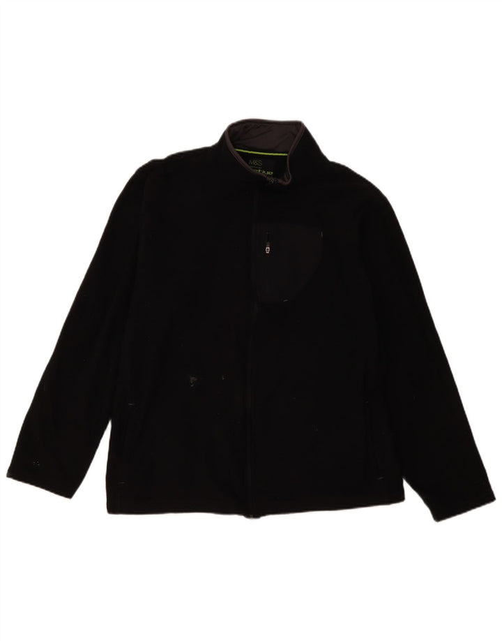 Marks & Spencer Mens Fleece Jacket UK 40 Large Black Polyester