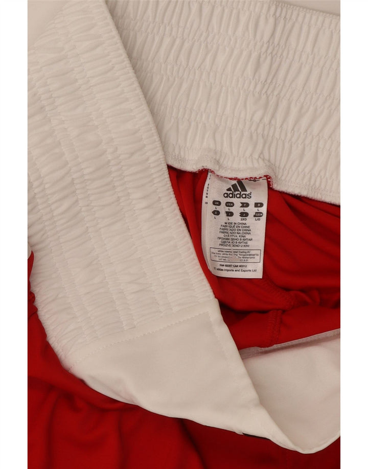 ADIDAS Mens Boxing Graphic Sport Shorts Large Red Colourblock Polyester