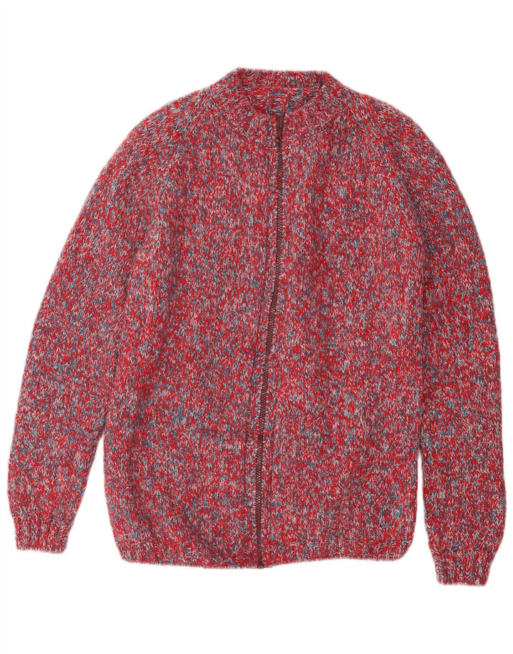 VINTAGE Womens Cardigan Sweater UK 14 Medium Red Flecked