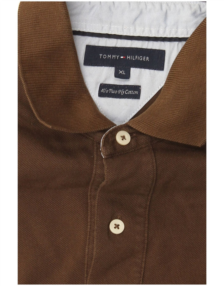 Tommy Hilfiger Mens Polo Shirt XL Brown Cotton